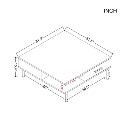 31.5” Square Coffee Table - FurniFindUSA