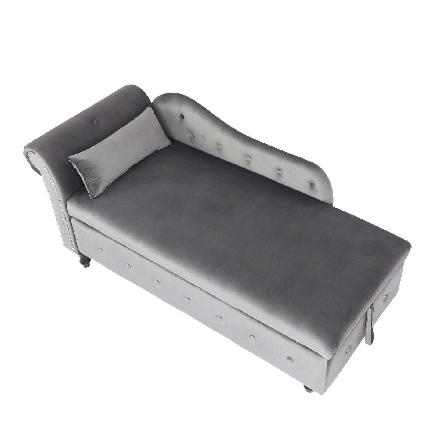 Velvet Ottoman with Storage, Storage Ottoman Bench with Safety Hinge, - FurniFindUSA