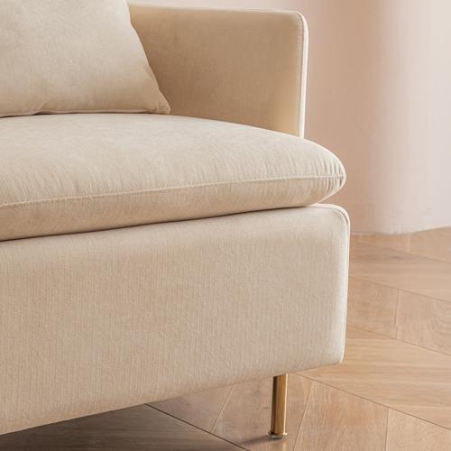 Modern fabric accent armchair, upholstered single sofa chair,Beige Cotton Linen-30.7'' - FurniFindUSA