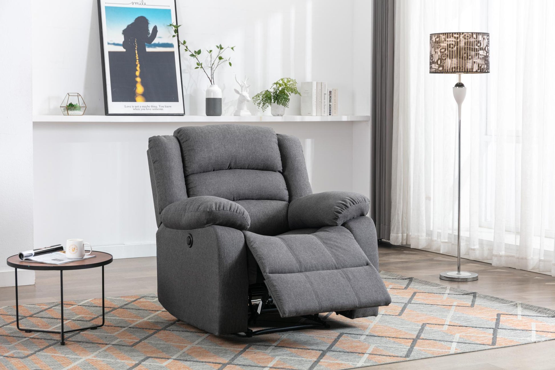 Classic Electric Recliner with Soft Cushion and Back, Small Sofa with Comfortable Armchair - FurniFindUSA