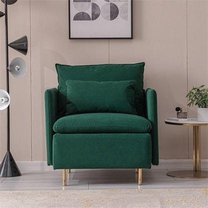 Modern fabric accent armchair,upholstered single sofa chair,Emerald Cotton Linen-30.7'' - FurniFindUSA