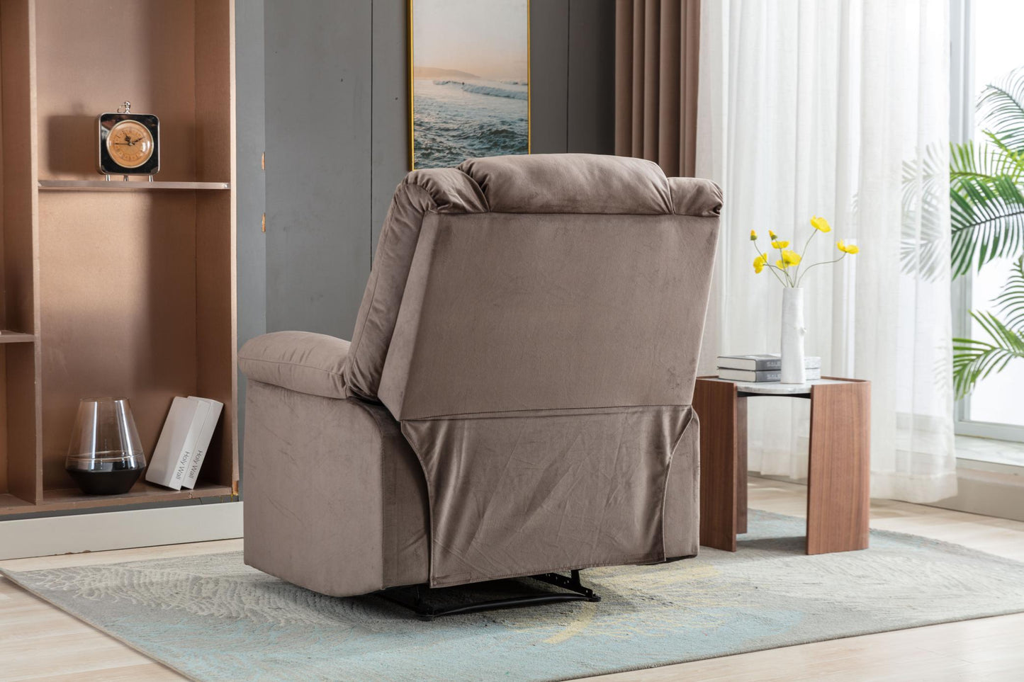 Classic Manual Recliner with Soft Padded Headrest and Armrest, Wonderful Chair&Sofa for Living Room and Bed Room - FurniFindUSA