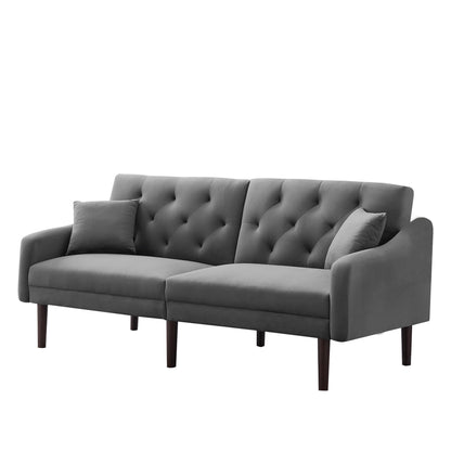 FUTON SOFA SLEEPER VELVET WITH 2 PILLOWS