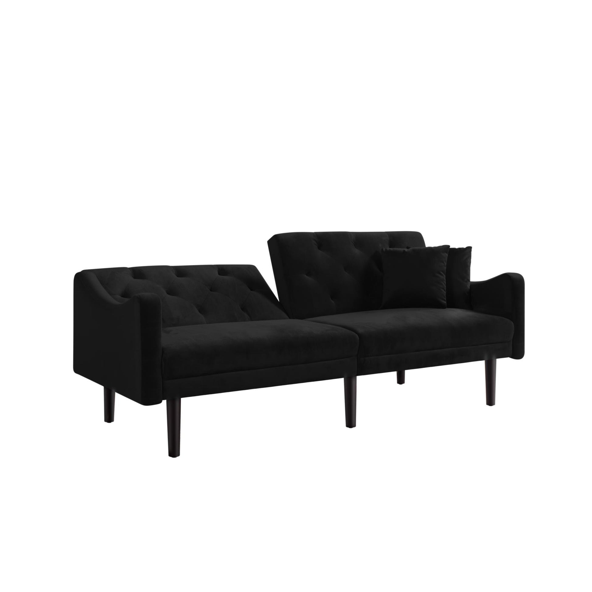 FUTON SOFA SLEEPER VELVET WITH 2 PILLOWS - FurniFindUSA