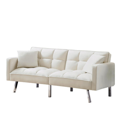 FUTON SOFA SLEEPER  VELVET WITH 2 PILLOWS