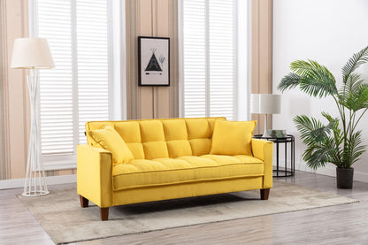 Hot Selling Solid Color Sofa Easy Assemble 2 Seater Furniture Breathable Linen Sofa Stool - FurniFindUSA