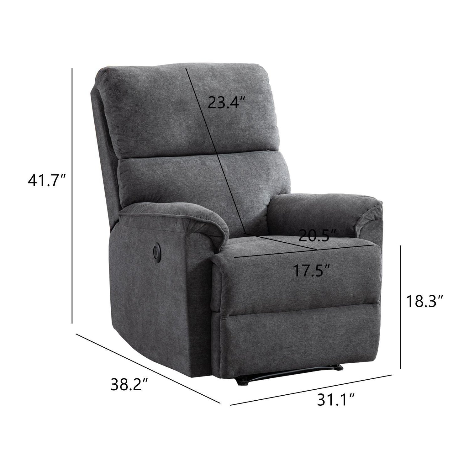 Minimalism Style Electric Recliner, Cute Armchair with Simple Design for Easy Leisure time, USB Port Aviaable, Suitable Sofa for Living Room - FurniFindUSA