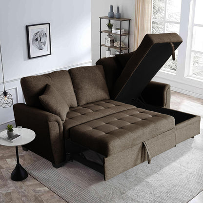 2049 Storage Sofa Bed Tufeted Cushion with 2 Pillows