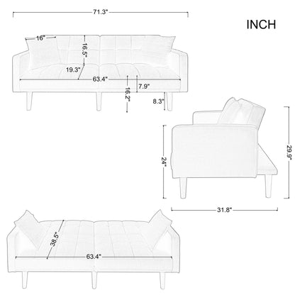 71.3” Futon Sofa bed - FurniFindUSA