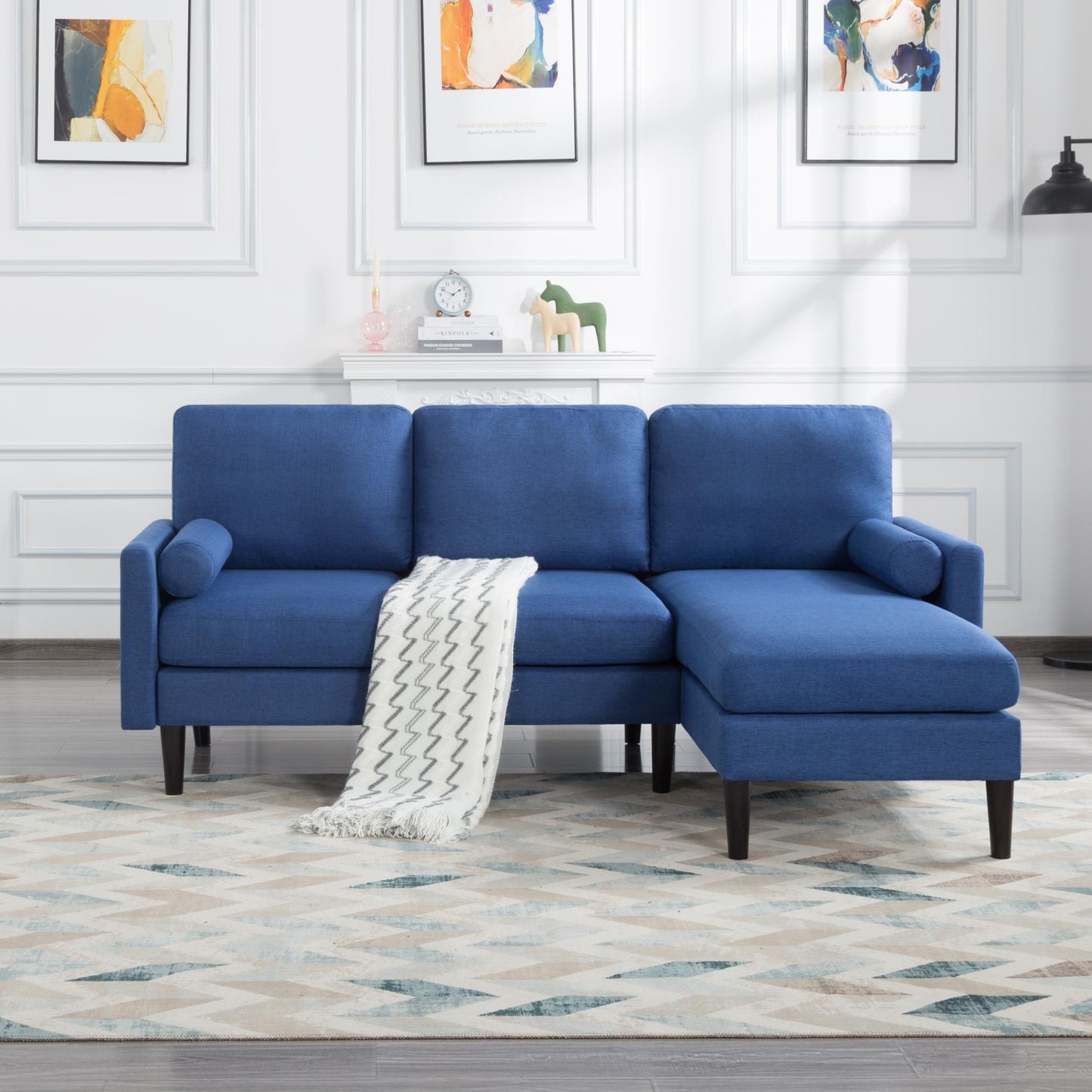 78.7” L-Shaped Reversible Sectional Sofa & Chaise - FurniFindUSA