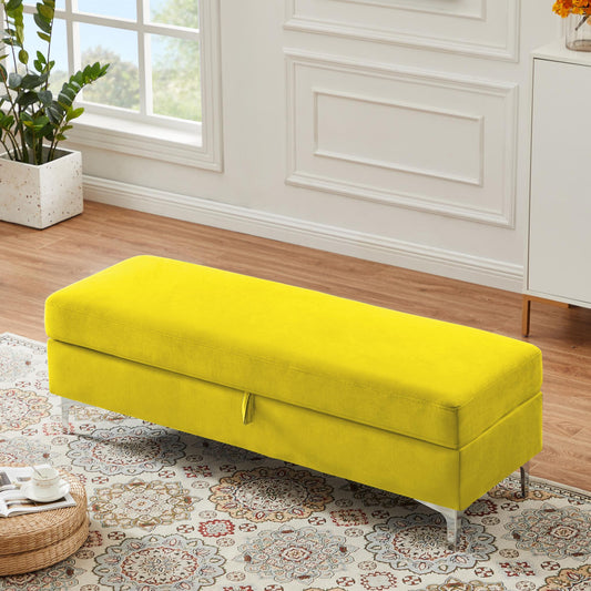 Storage Bench Solid Color 2 Seater Furniture Living Room Sofa Stool - FurniFindUSA