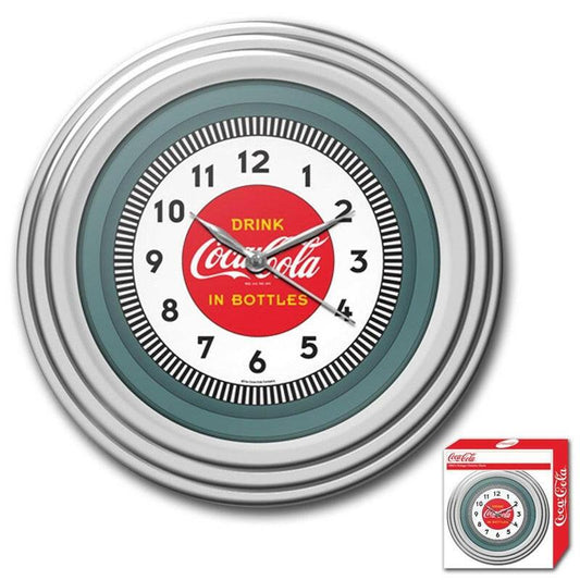 30s Style Chrome Coca-Cola Wall Clock - FurniFindUSA