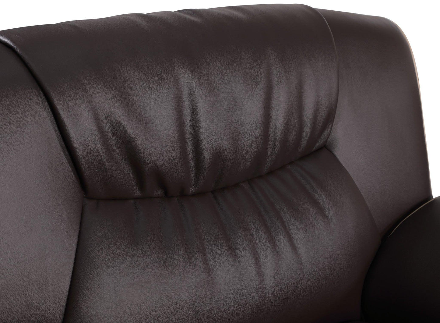 64" Brown And Silver Faux Leather Love Seat - FurniFindUSA