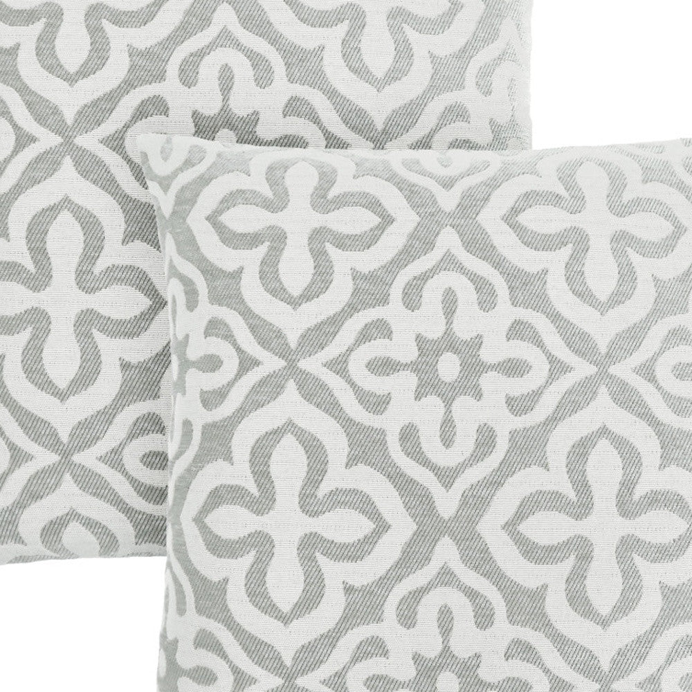 Set Of Two 18" X 18" Taupe Polyester Geometric Zippered Pillow