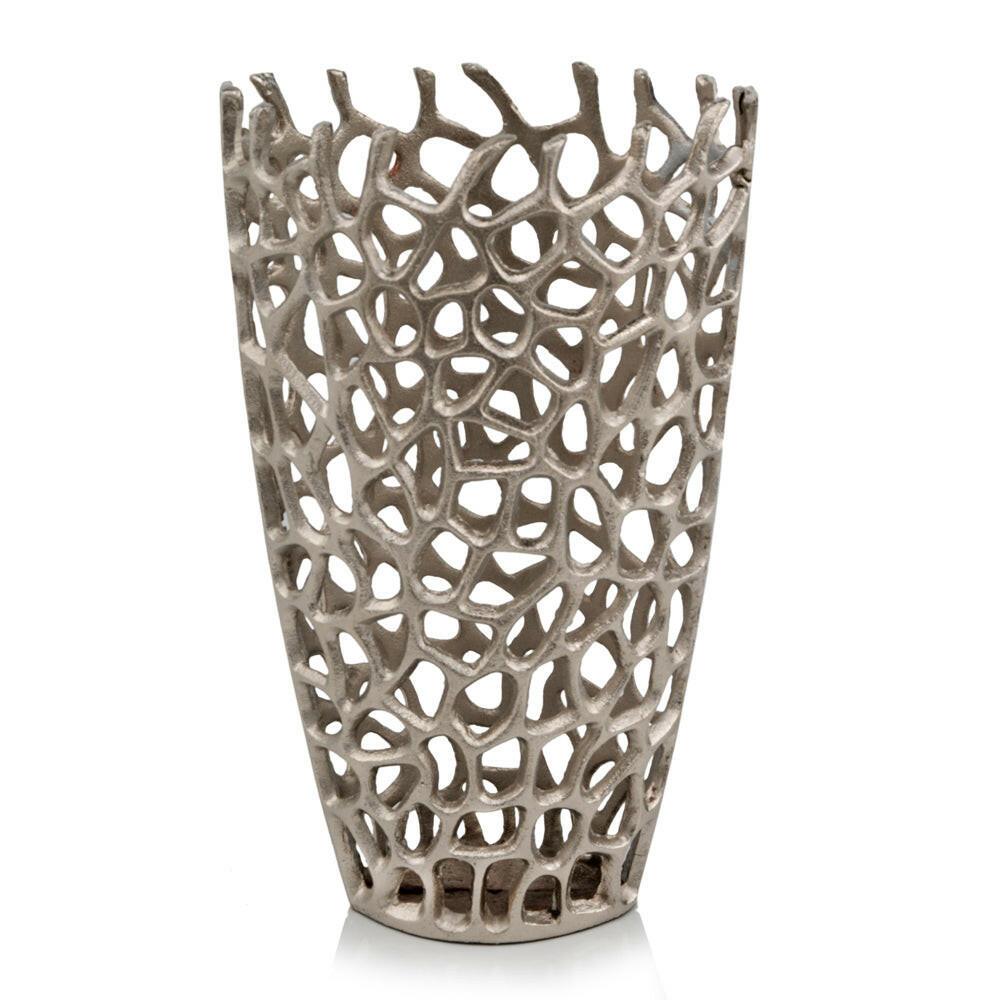 Rama Silver Twig LG Table Vase - FurniFindUSA