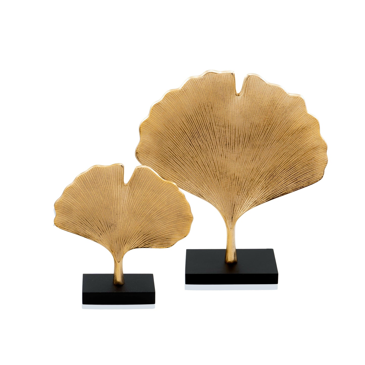 Gingko Gold Leaf Sculptures - Set of 2 - FurniFindUSA