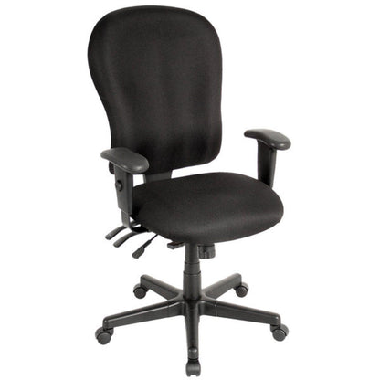 Navy Blue and Black Adjustable Swivel Fabric Rolling Office Chair - FurniFindUSA