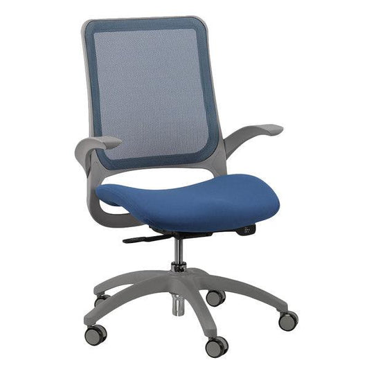 Gray Adjustable Swivel Mesh Rolling Office Chair - FurniFindUSA