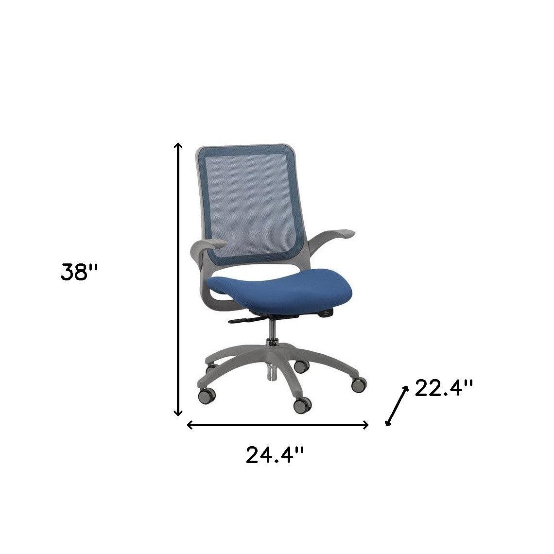 Gray Adjustable Swivel Mesh Rolling Office Chair - FurniFindUSA