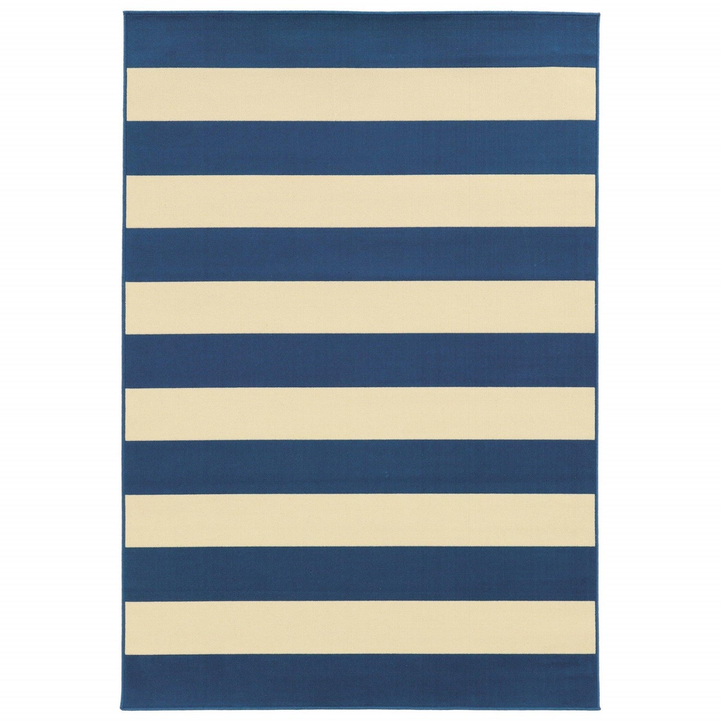 8' x 11' Blue and Ivory Indoor Outdoor Area Rug - FurniFindUSA