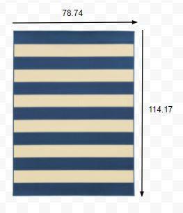 8' x 11' Blue and Ivory Indoor Outdoor Area Rug - FurniFindUSA