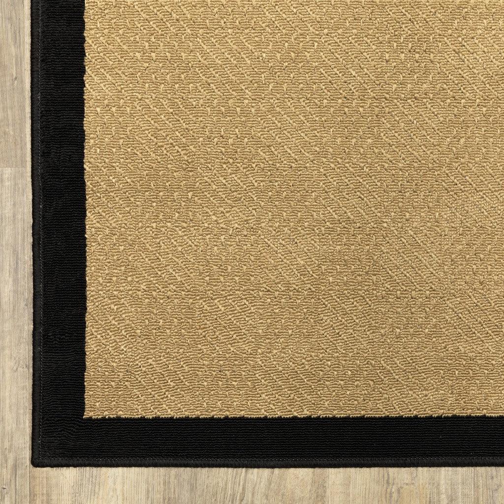 4' x 6' Beige and Black Indoor Outdoor Area Rug - FurniFindUSA