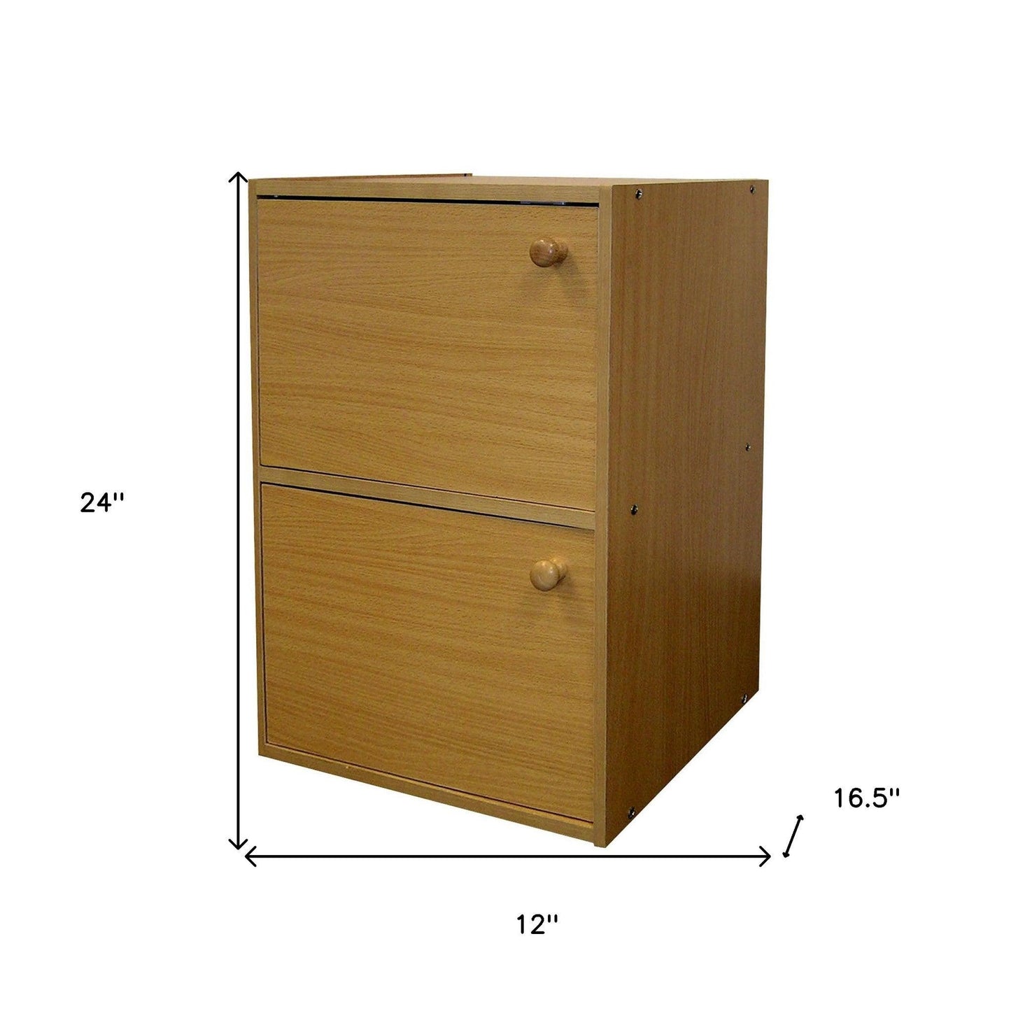 Standard Natural Double Door Verticle Book Shelf - FurniFindUSA