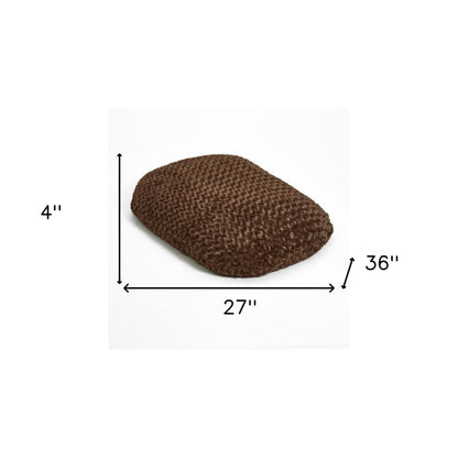 Brown 2" x 3" Lux Faux Fur Oval Pet Bed - FurniFindUSA