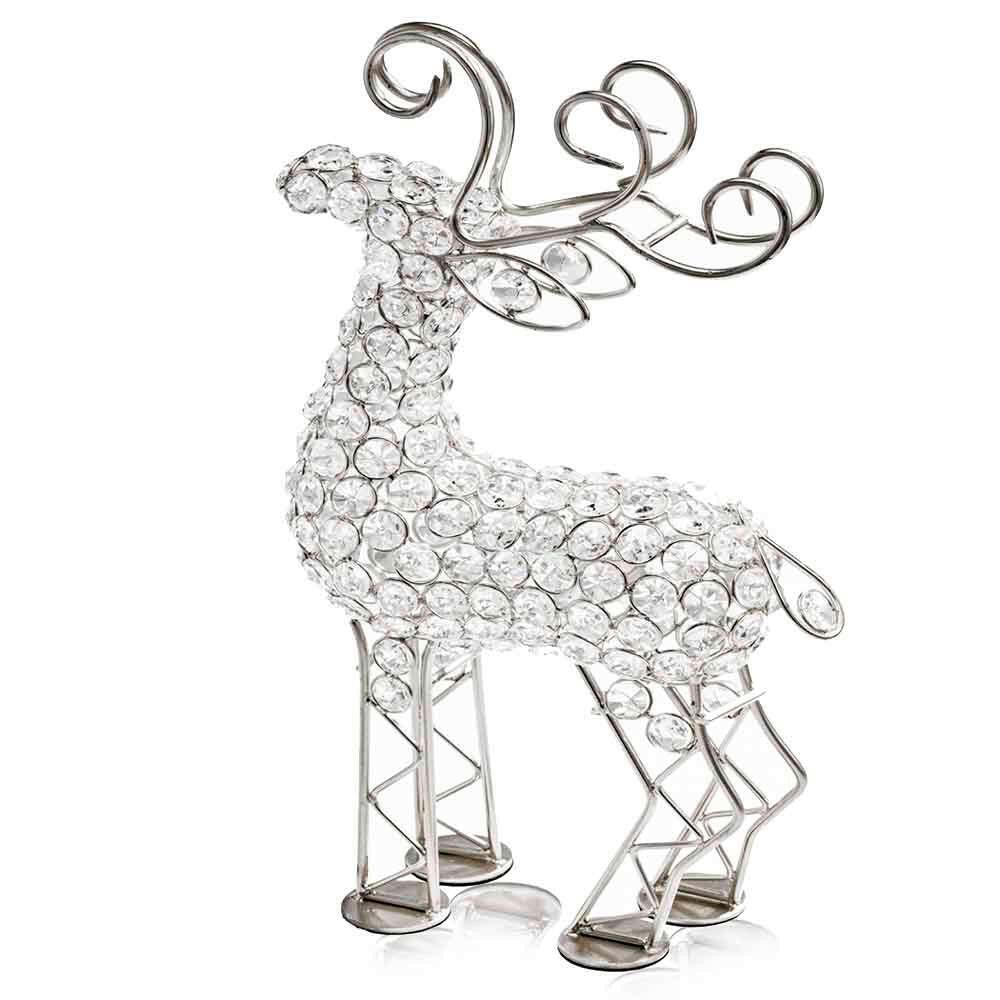 Reno Cristal Silver Reindeer - FurniFindUSA