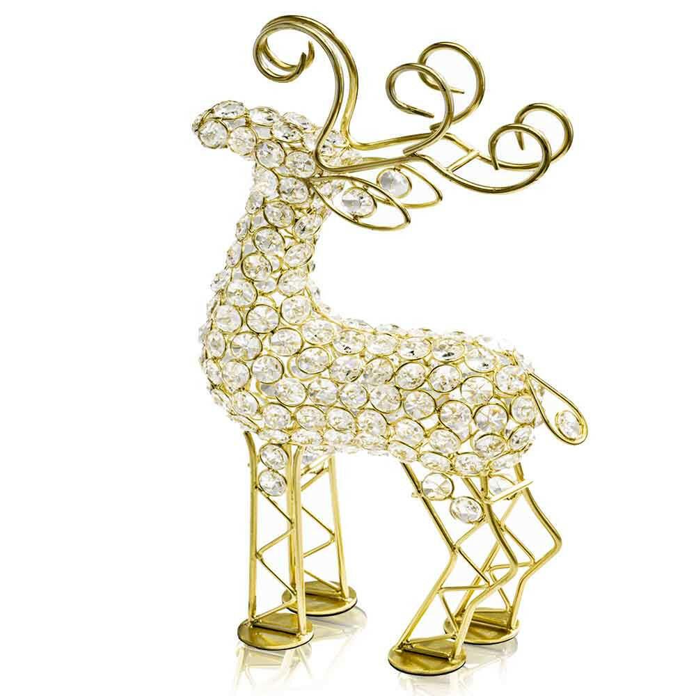 Reno Cristal Gold Reindeer - FurniFindUSA