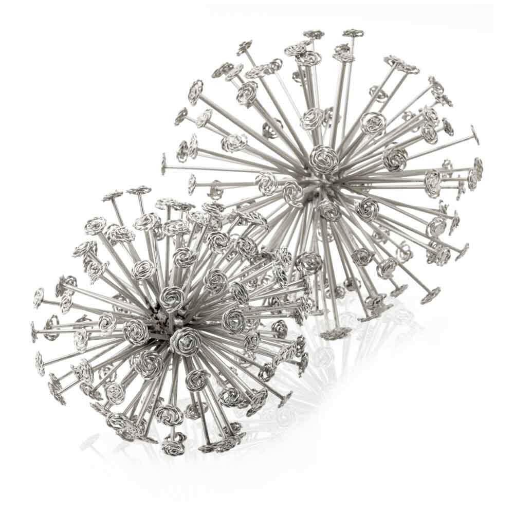 Remolino Starburst Silver Spheres - Set of 2 - FurniFindUSA