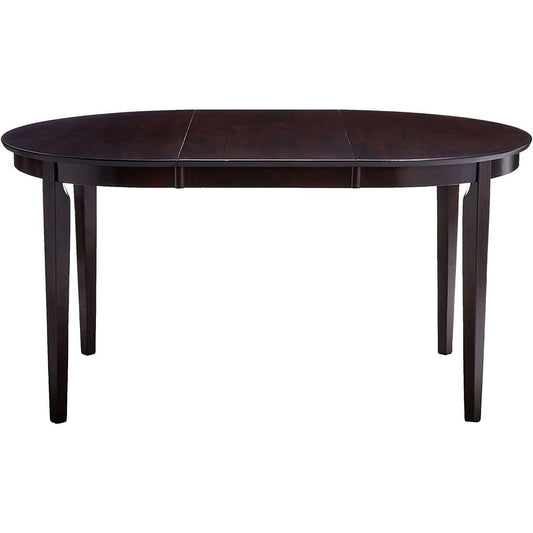 Contemporary Oval Dining Table in Dark Brown Cappuccino Wood Finish - FurniFindUSA