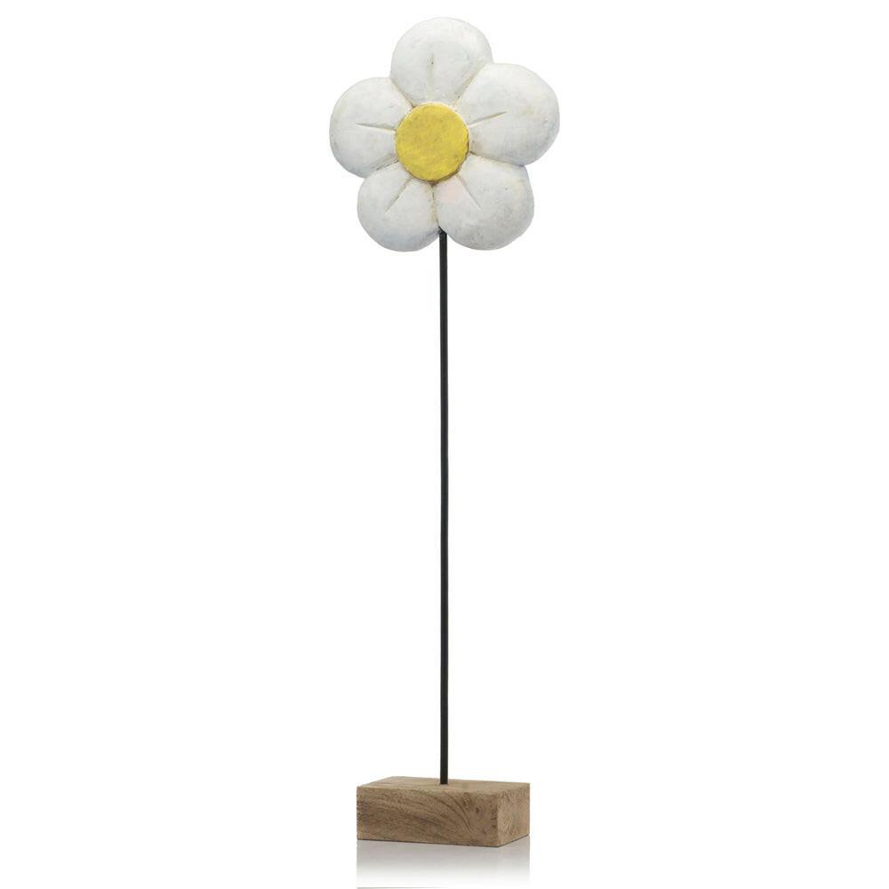 Margarita Tall White Daisy on Stand - FurniFindUSA