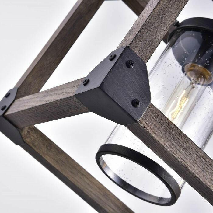 4 Light Adjustable Dimmable Rectangle Chandelier with Wrought Iron Accents - FurniFindUSA