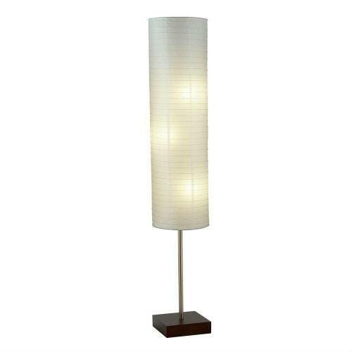 Modern Asian Style Floor Lamp with White Rice Paper Shade - FurniFindUSA