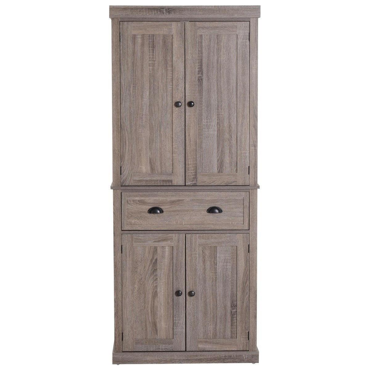 Farmhouse 6ft  Kitchen / Bathroom Storage Pantry Drawer Cabinet Wood Grain - FurniFindUSA