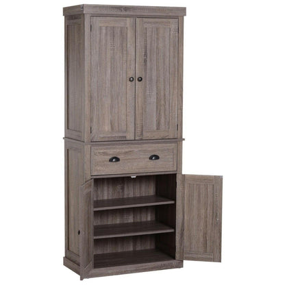 Farmhouse 6ft  Kitchen / Bathroom Storage Pantry Drawer Cabinet Wood Grain - FurniFindUSA