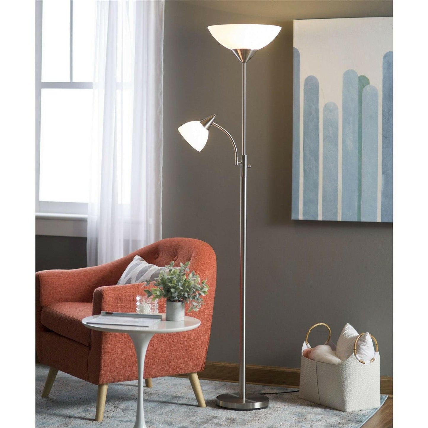 Modern 71-inch High Floor Lamp with Gooseneck Reading Light - FurniFindUSA