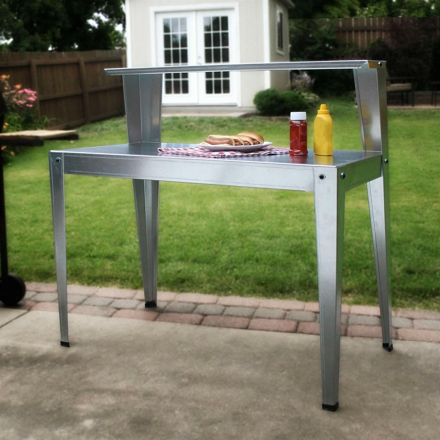 Galvanized Steel Potting Bench Garden Workstation Rack Table - FurniFindUSA