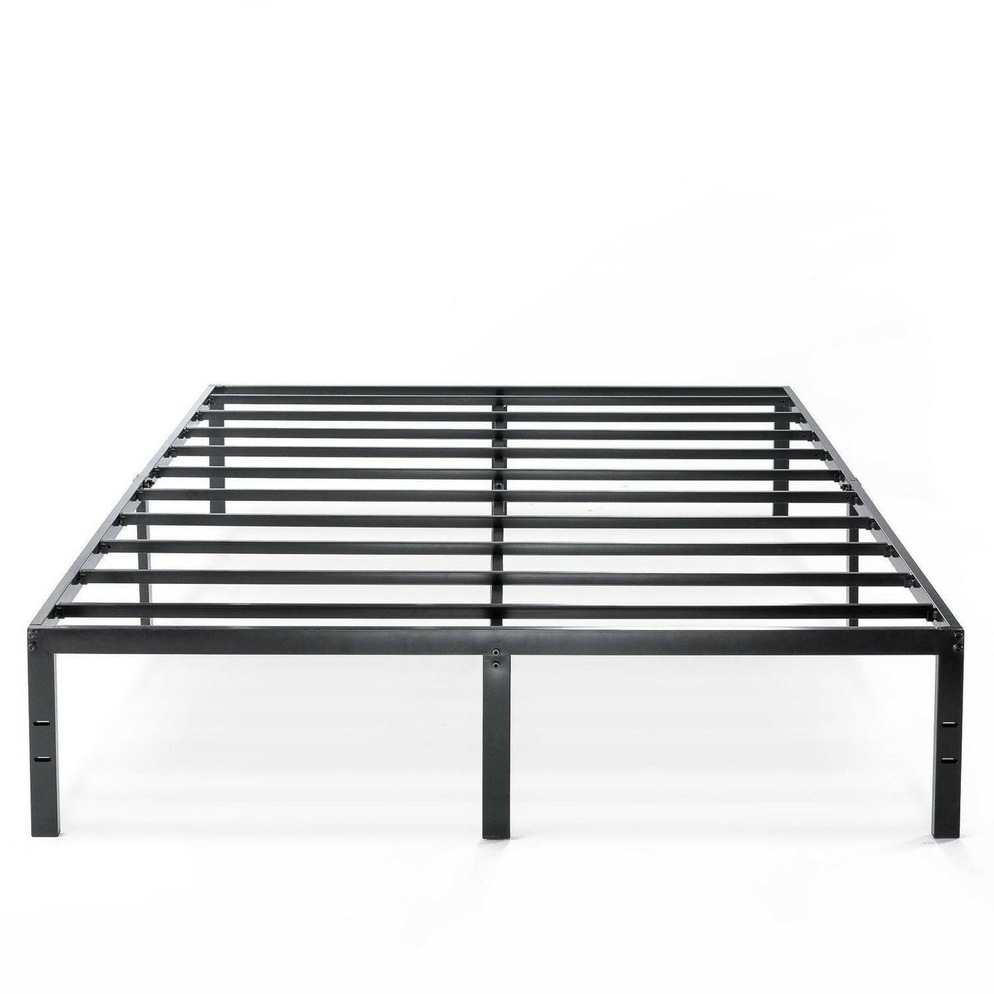 Queen size Sturdy Black Metal Platform Bed Frame with Headboard Attachments - FurniFindUSA