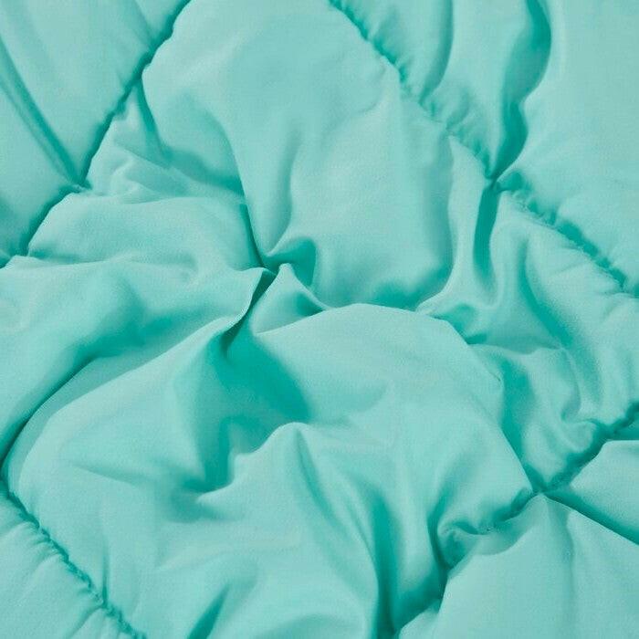 Full/Queen Traditional Microfiber Reversible 3 Piece Comforter Set in Blue/Grey - FurniFindUSA