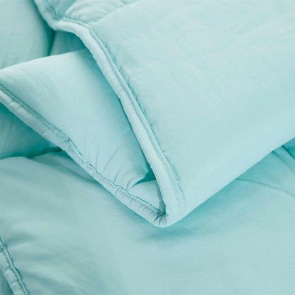 King Size Aqua 3 Piece Microfiber Reversible Comforter Set - FurniFindUSA