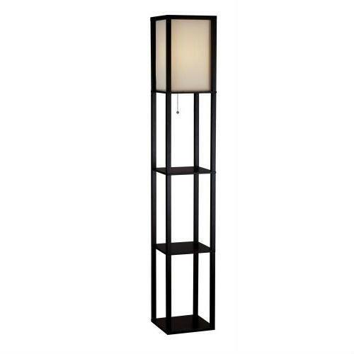 63-inch Black Modern Floor Lamp with Silk Shade - FurniFindUSA