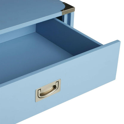 Modern 1-Drawer Bedroom Nightstand End Table in Blue Finish - FurniFindUSA