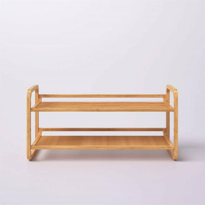 Bamboo Modern 2-Shelf Stackable Shoe Rack - Holds up to 8 Pair of Shoes - FurniFindUSA