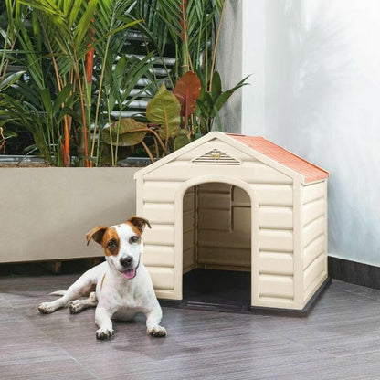 Sturdy Outdoor Waterproof Polypropylene Dog House for Small Dogs - FurniFindUSA