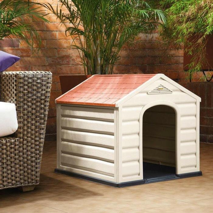 Sturdy Outdoor Waterproof Polypropylene Dog House for Small Dogs - FurniFindUSA