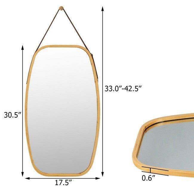 30.5 Inch Bamboo Wall Mounted Bathroom Mirror - FurniFindUSA