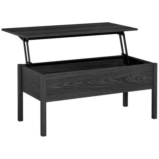 Modern Black Lift Top Coffee Table w/ Hidden Storage - FurniFindUSA