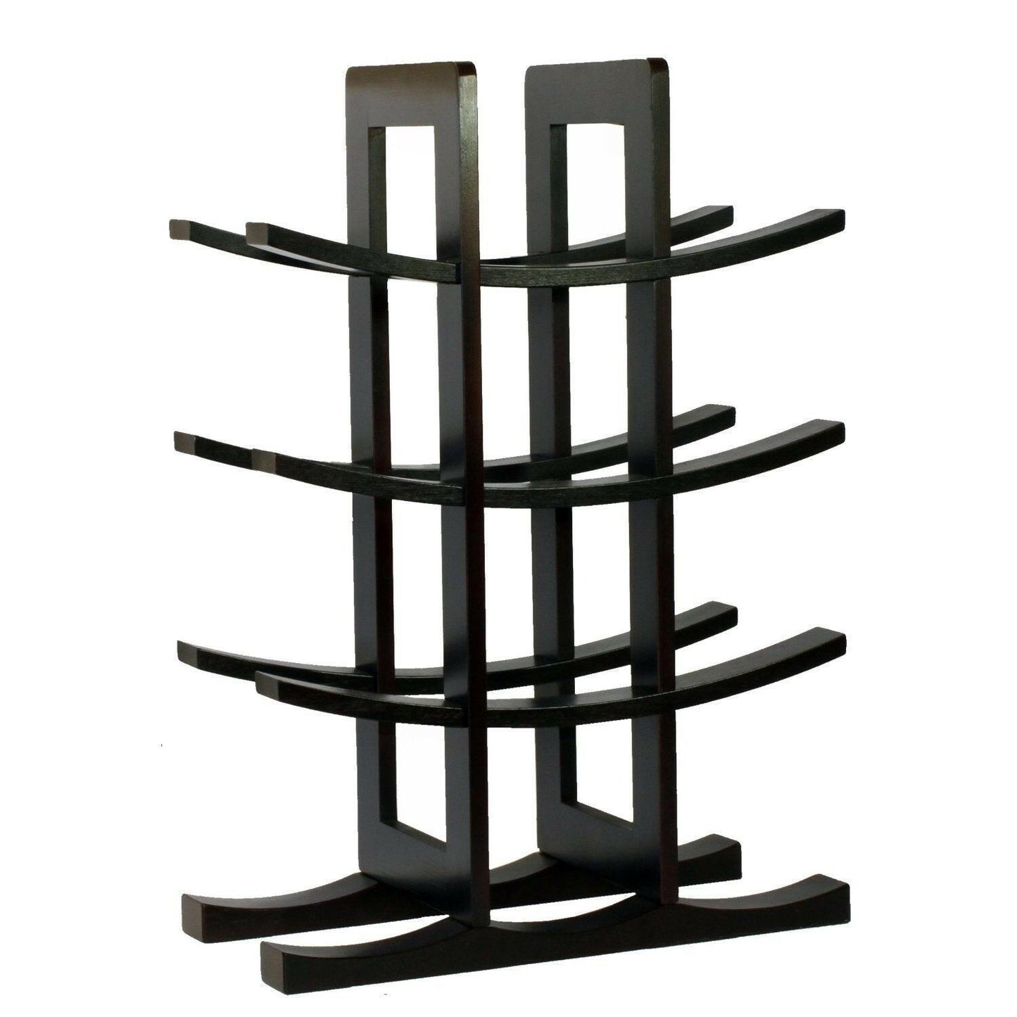 12-Bottle Wine Rack in Dark Espresso Finish Bamboo - FurniFindUSA